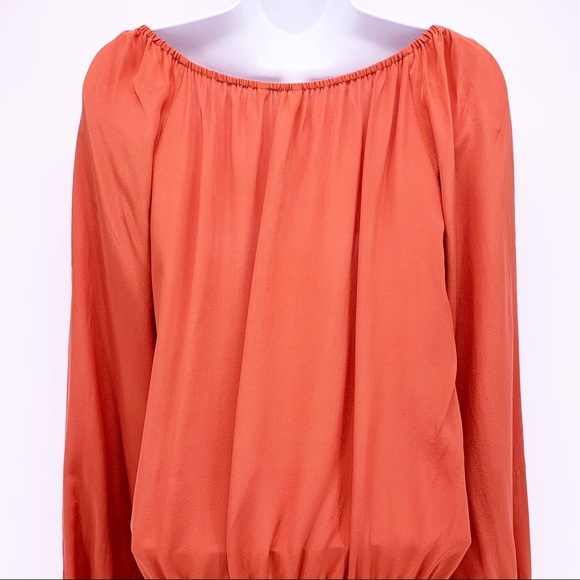 12th Street by Cynthia Vincent Orange Silk Top S - Picture 5 of 8